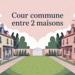 illustration cour commune entre 2 maisons partage