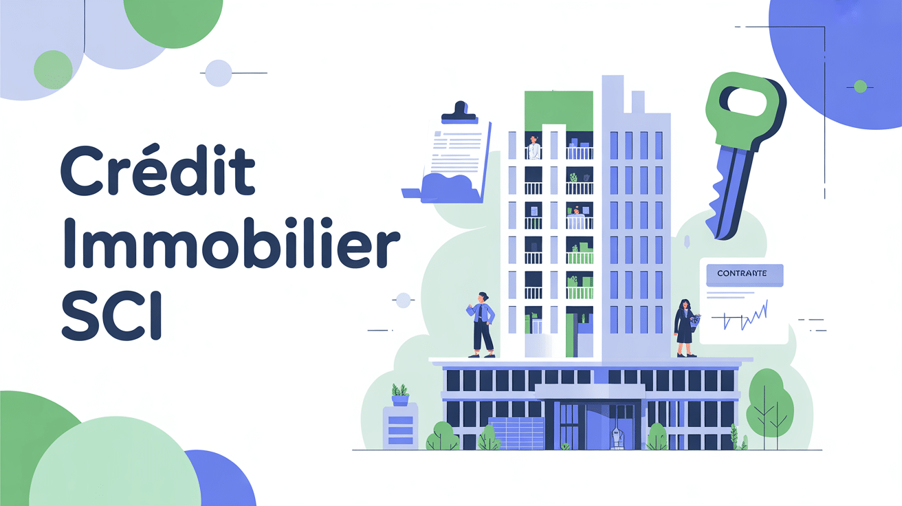 Illustration de credit immobilier pour une sci avec immeuble et associés