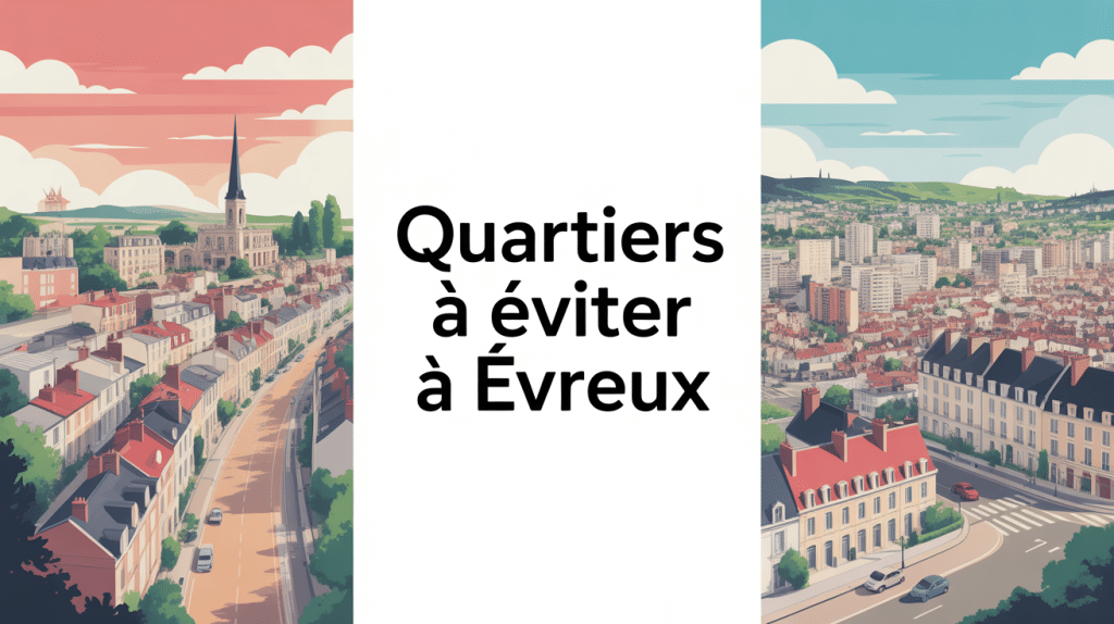 Vue stylisée Évreux quartier à éviter zones contrastées