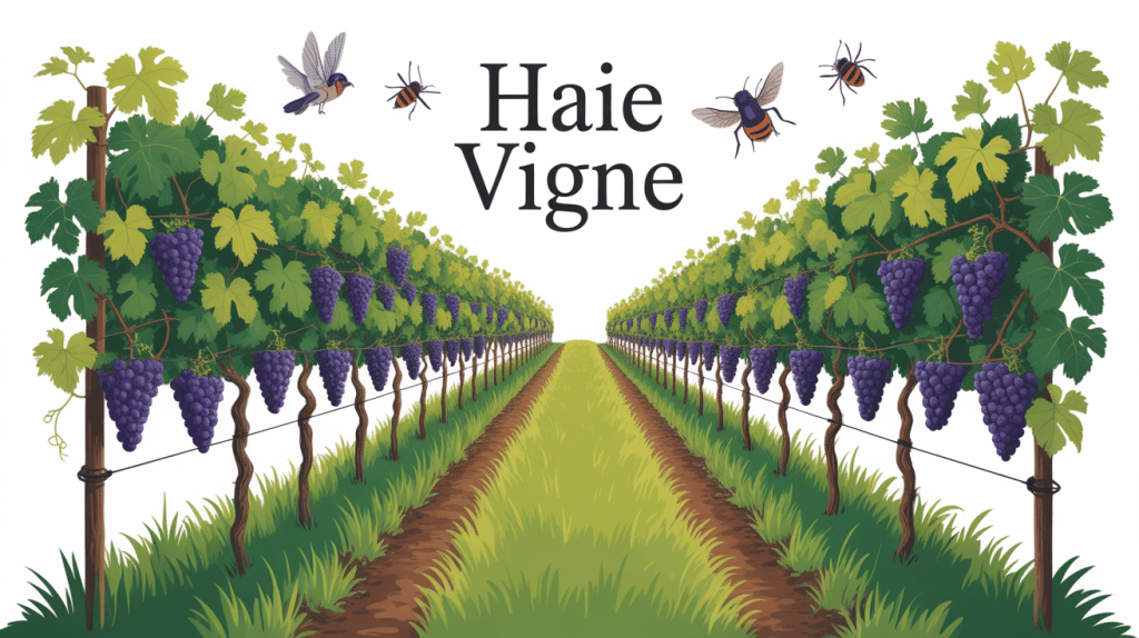 illustration haie vigne exploitation viticole champêtre