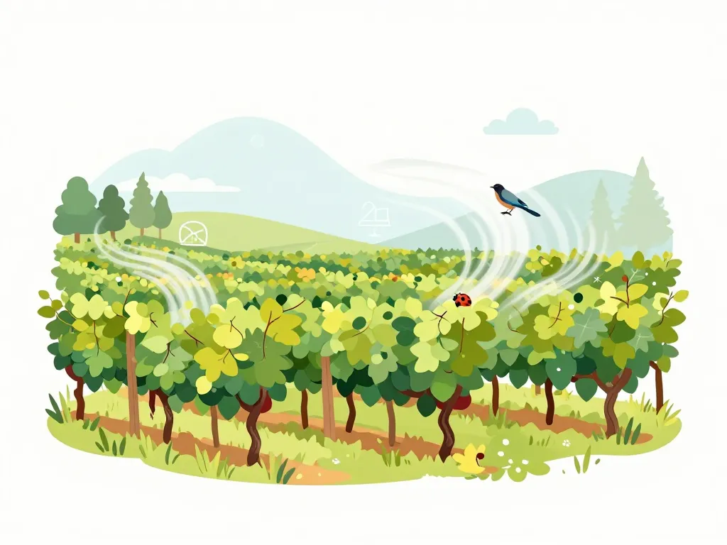 haie vigne protection biodiversité vignoble illustration