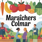 Illustration lumineuse des maraichers Colmar marché local