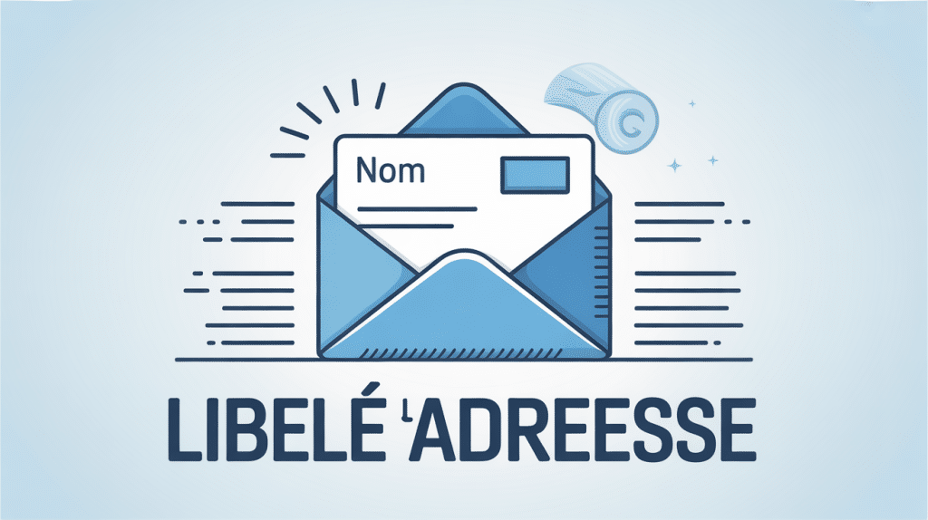 libelle de l'adresse enveloppe stylisee