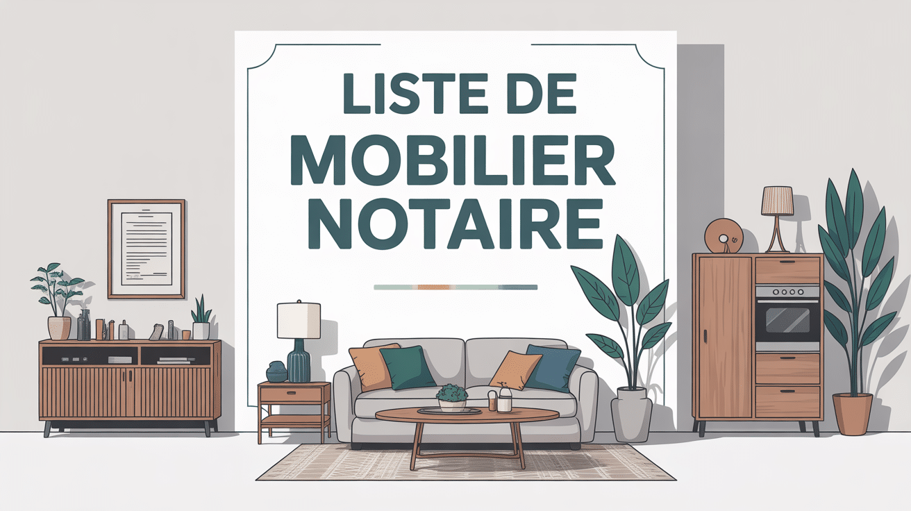 illustration liste mobilier notaire exemple meubles stylisés