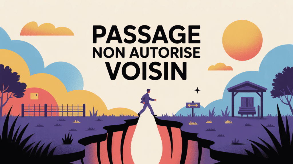 mon voisin passe sur mon terrain sans autorisation illustration vectorielle propriété privée