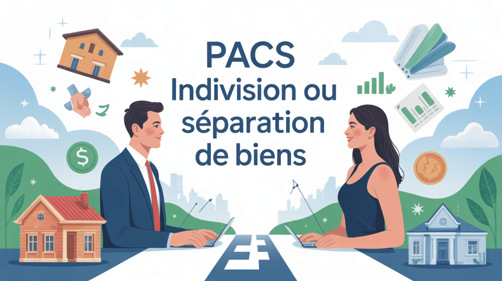 Illustration choix pacs indivision ou séparation de biens