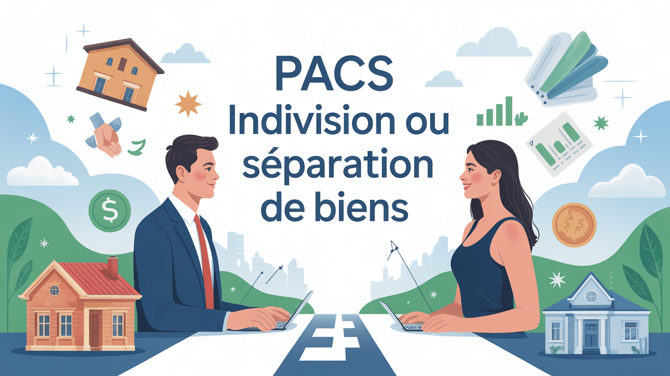 Illustration choix pacs indivision ou séparation de biens