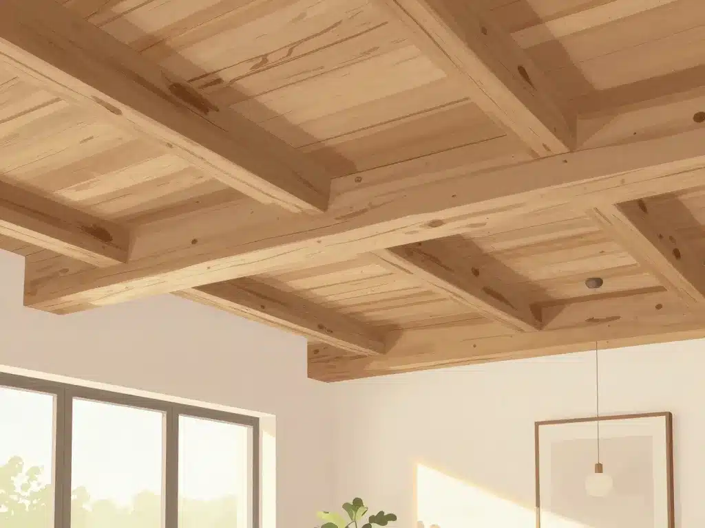 finitions plafond à la française bois clair patiné
