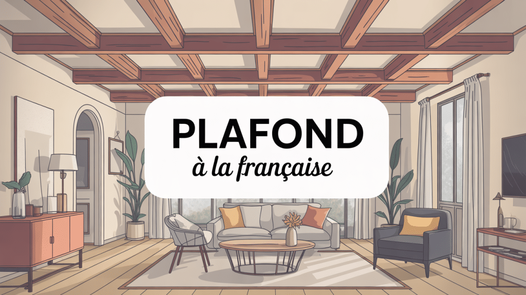 illustration plafond à la française et poutres apparentes