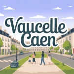 Illustration 3D du quartier Vaucelle Caen ambiance urbaine conviviale