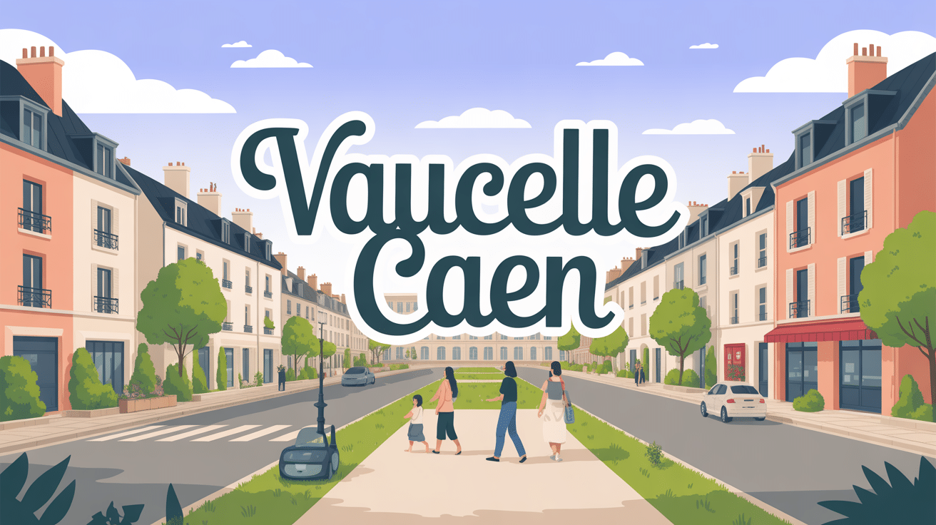 Illustration 3D du quartier Vaucelle Caen ambiance urbaine conviviale