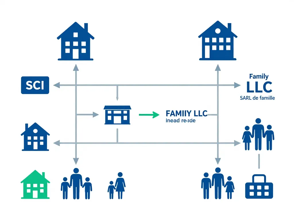 Diagramme différences sci ou sarl de famille structure et fonctionnement