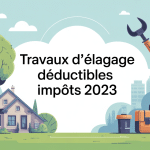 Travaux d'elagage deductible des impots 2023 illustration arbre maison documents fiscaux