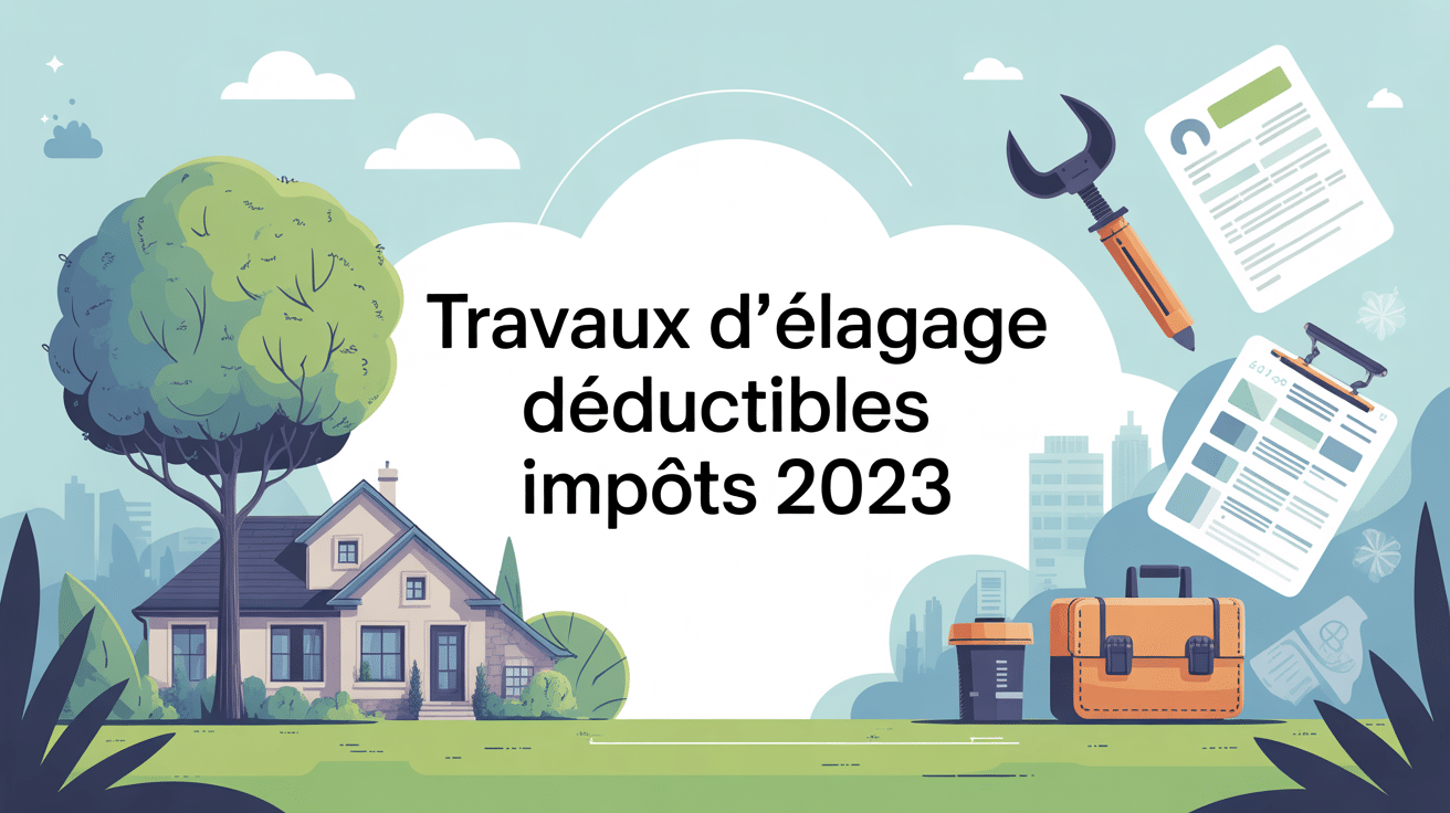 Travaux d'elagage deductible des impots 2023 illustration arbre maison documents fiscaux