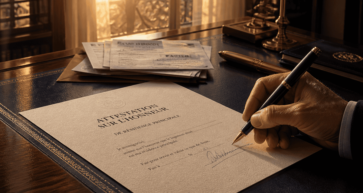 attestation sur l honneur residence principale signature
