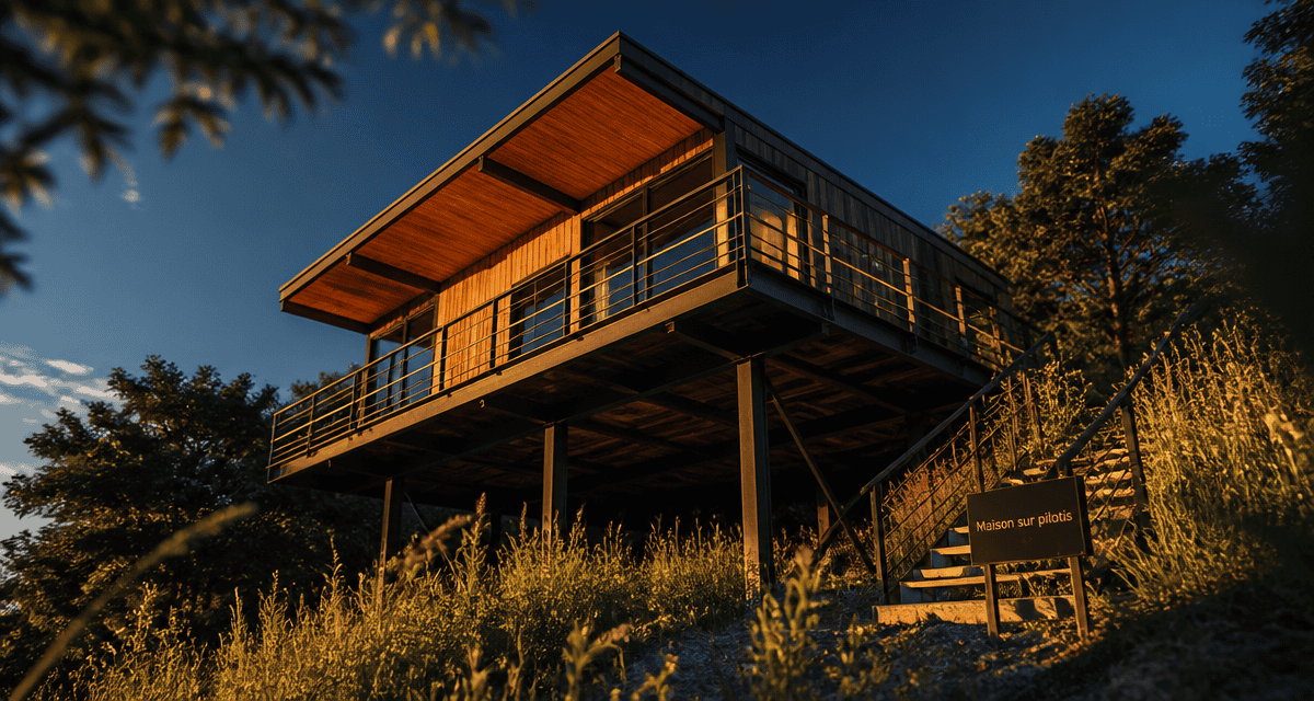 constructeur maison sur pilotis ossature bois acier