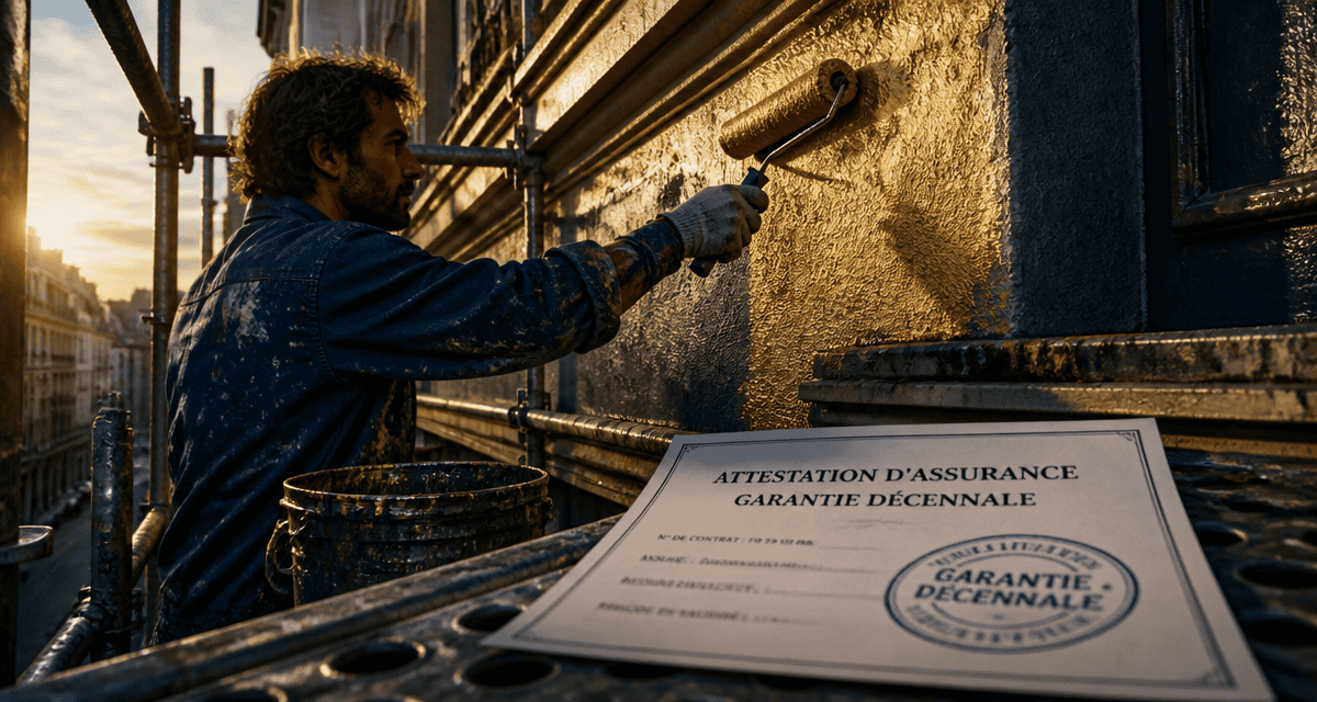 décennale peinture attestation sur échafaudage
