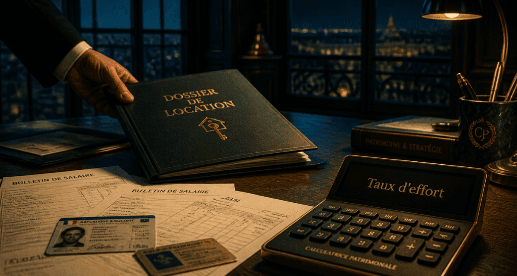 dossier de solvabilité sur bureau avec documents