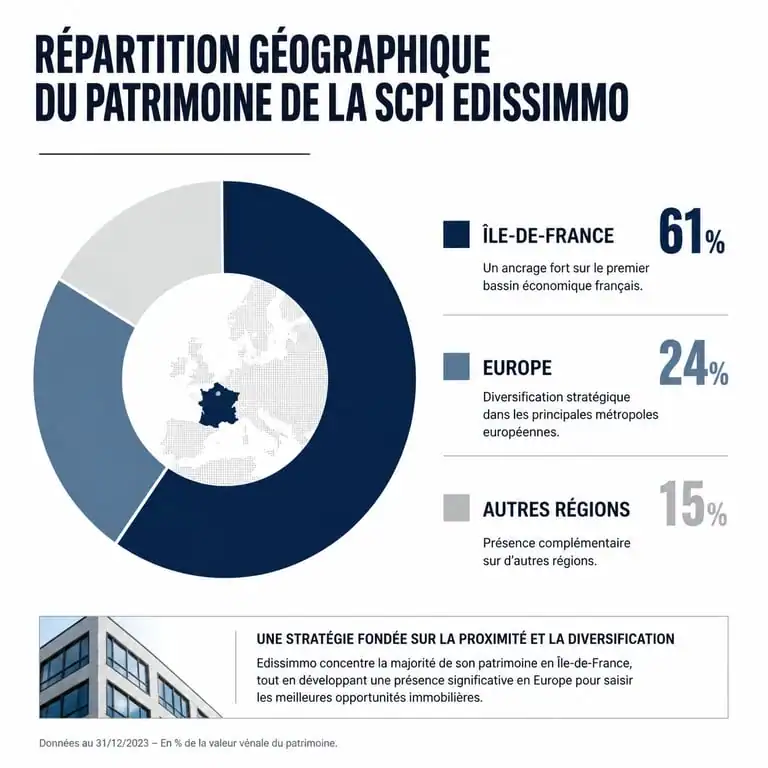 Répartition géographique du patrimoine de la SCPI Edissimmo pour un avis investisseur