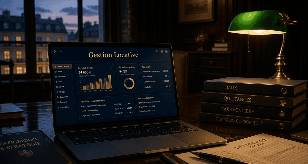 logiciel de gestion locative sur ordinateur portable