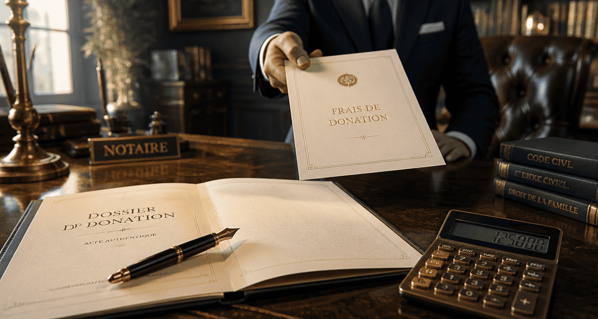 notaire donation frais dossier calcul