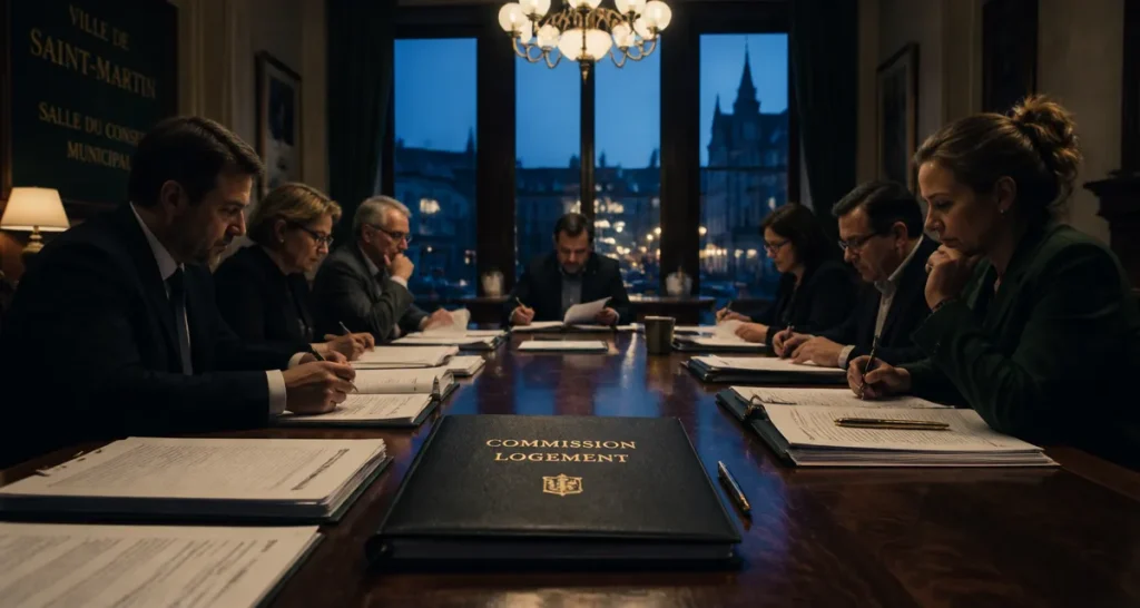 commission attribution logement membres en réunion