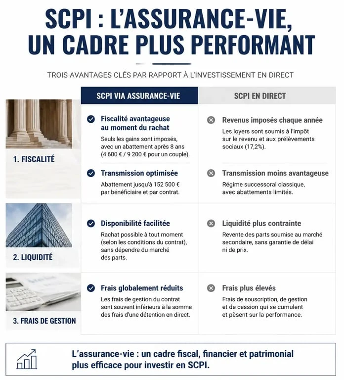 Comparatif SCPI en direct vs SCPI via Linxea Spirit 2 pour optimiser son investissement immobilier