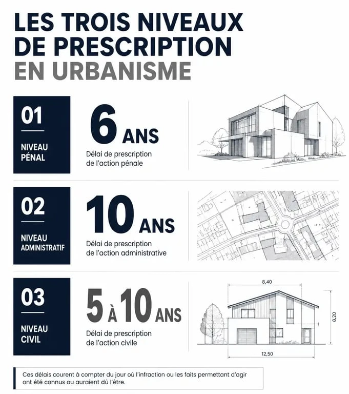 Infographie des délais de prescription pour une construction illégale de plus de 10 ans