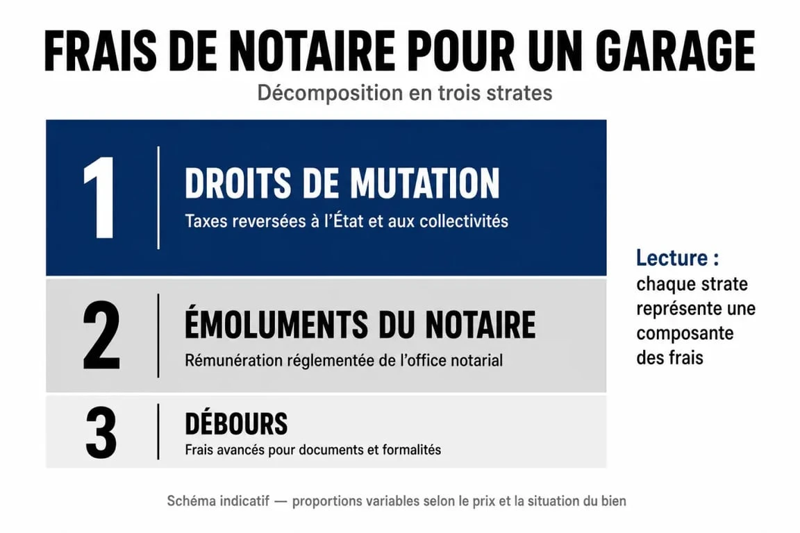 Décomposition des frais de notaire pour l'achat d'un garage