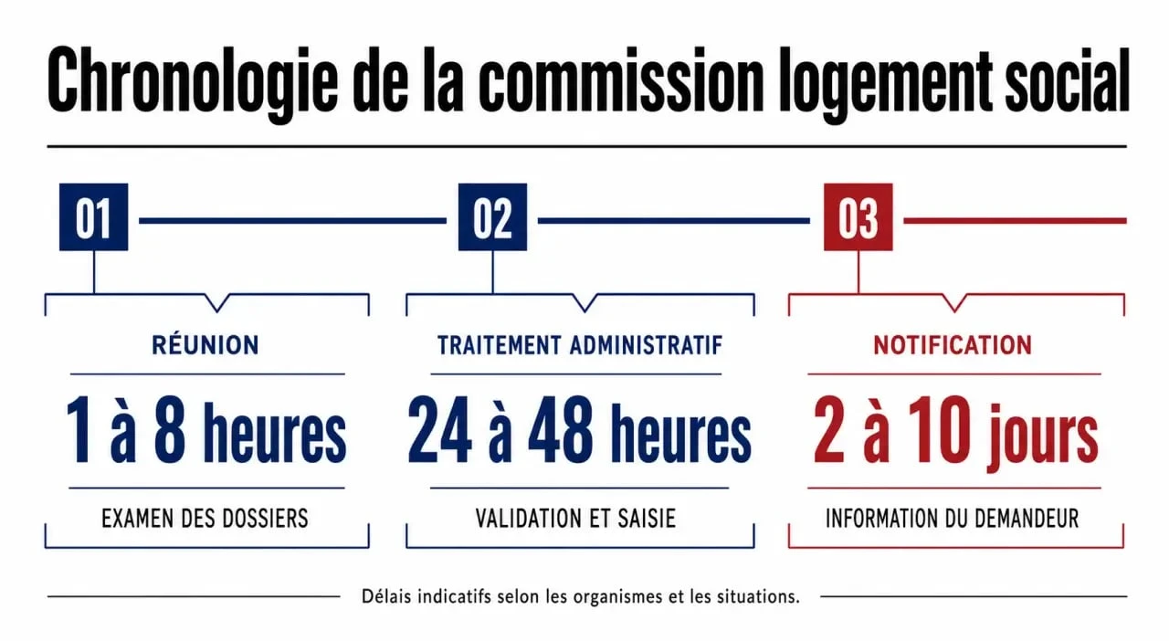 Infographie des délais de la commission d'attribution de logement social