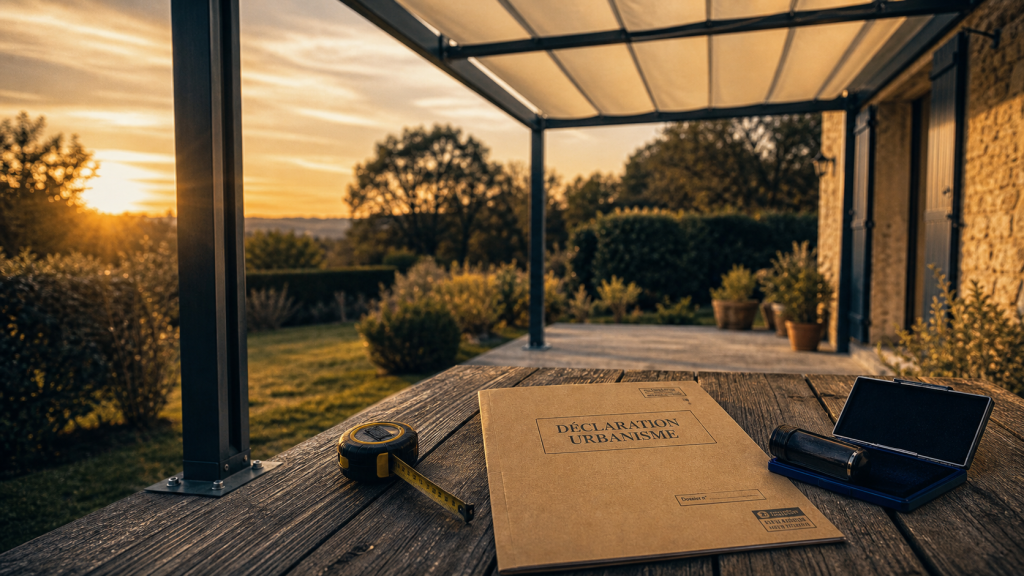 Pergola démontable sans autorisation sur terrasse de jardin
