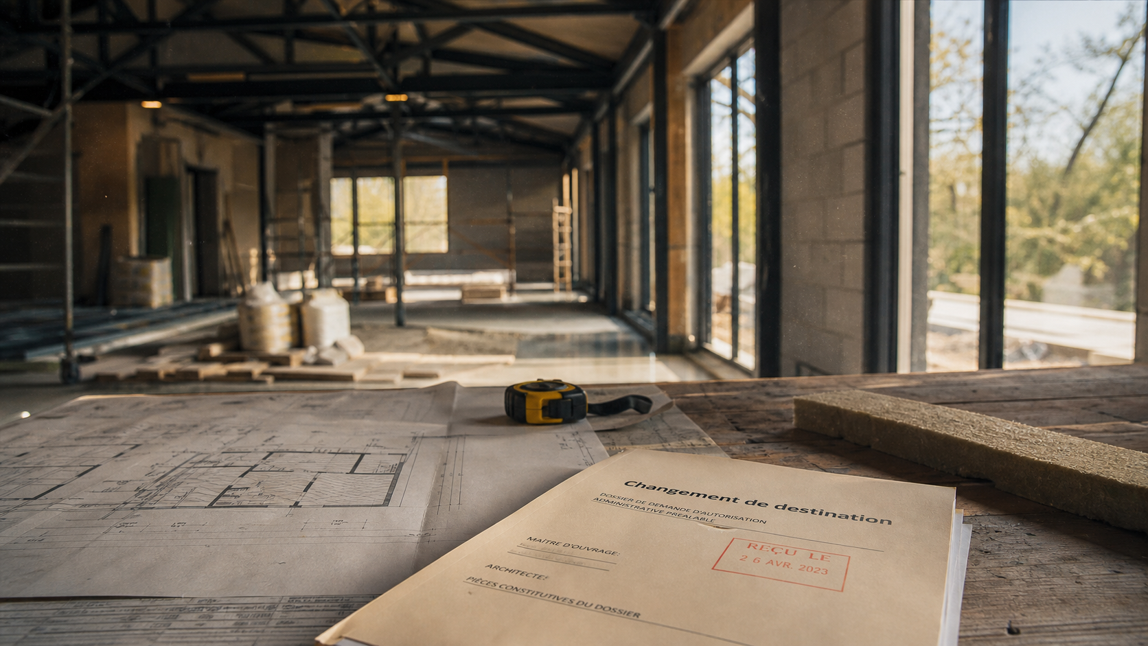 Hangar aménagé en maison : dossier changement de destination et PLU