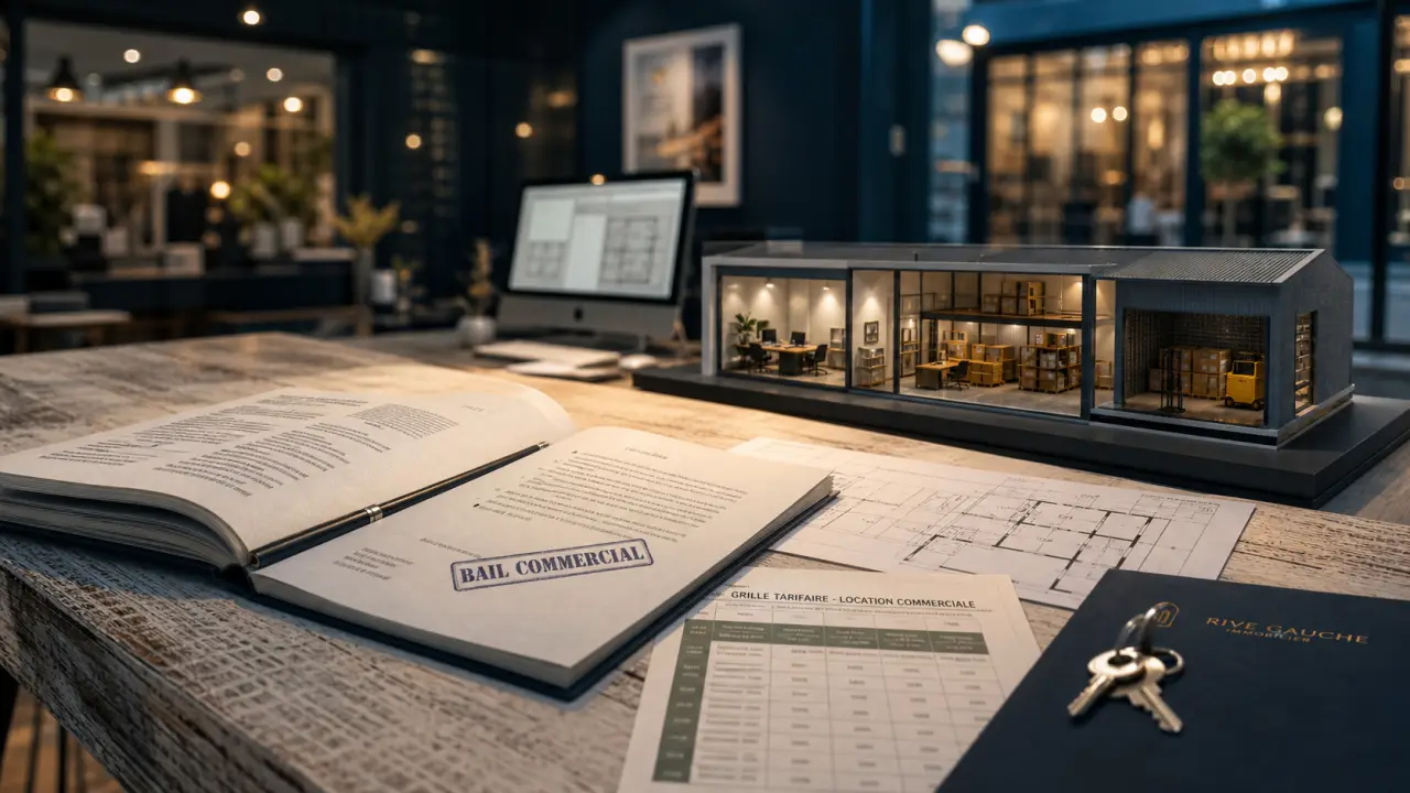 Local pour entreprise : bail commercial sur dossier, plans et maquette