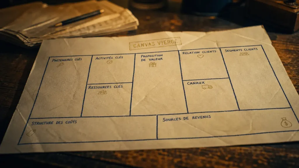 Business model canvas vierge : 9 blocs pour structurer votre modèle économique