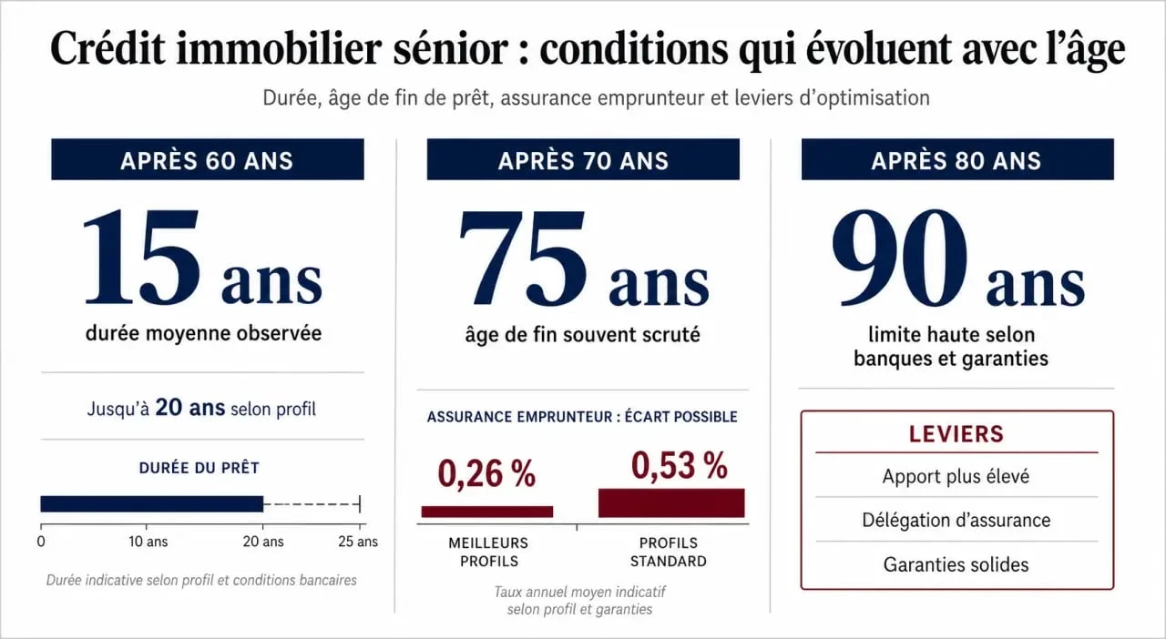 Crédit immobilier sénior : comparaison des conditions de prêt après 60, 70 et 80 ans