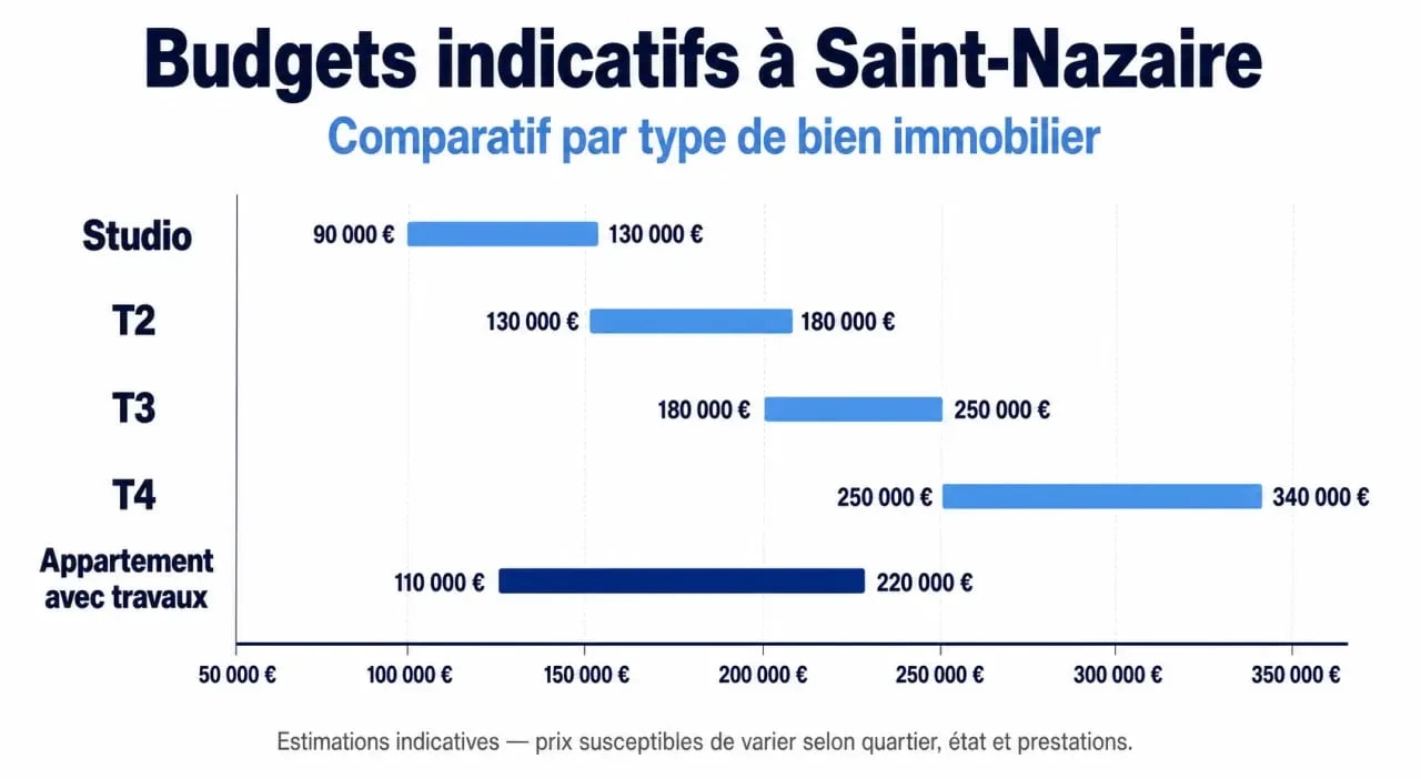 Tableau des budgets pour un investissement immobilier à Saint-Nazaire