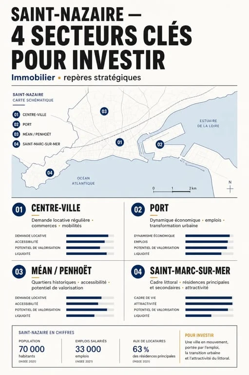 Infographie des quartiers pour un investissement immobilier à Saint-Nazaire