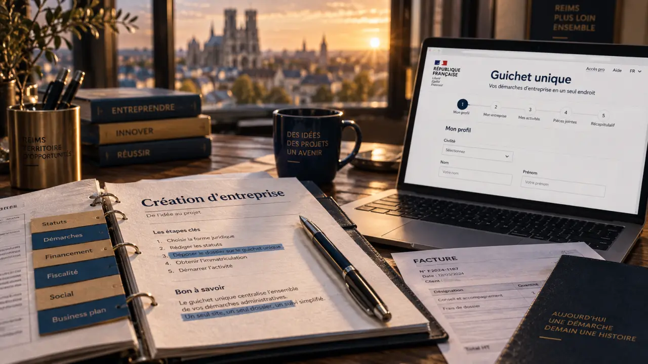 Création entreprise reims : dossier, guichet unique et lancement à Reims