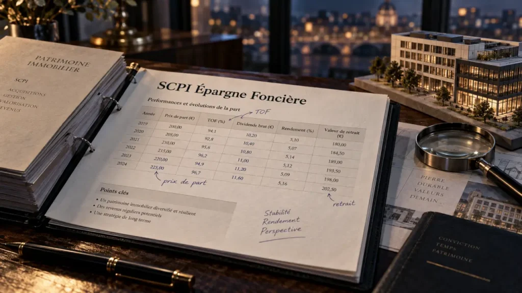 SCPI Épargne Foncière : une surcote de 5 % et une sortie à examiner avant de souscrire